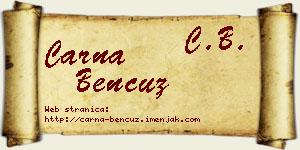 Čarna Bencuz vizit kartica